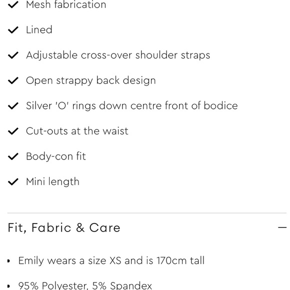 OUTCAST THALIA BLACK Cutout MINI DRESS BLACK - L - Picture 7 of 7